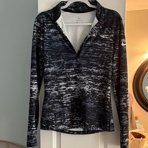 Nike Women's Black and Gray Dri-FIT zip up